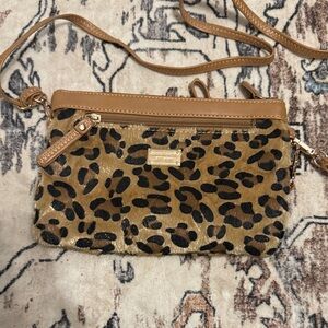 Michael Kors Animal Print Crossbody Bag with Tan Accents